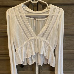 Free People White Lace long sleeve